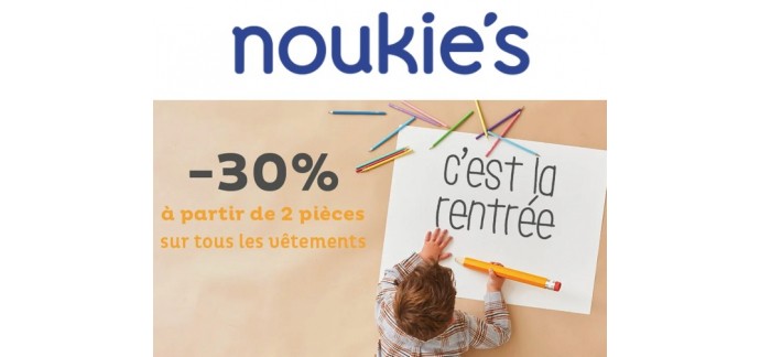 Noukies: 30% de réduction dès 2 vêtements achetés