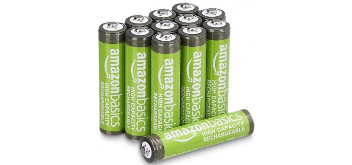 Amazon: Lot de 12 piles rechargeables Amazon Basics AAA - 850mAh à 11,65€