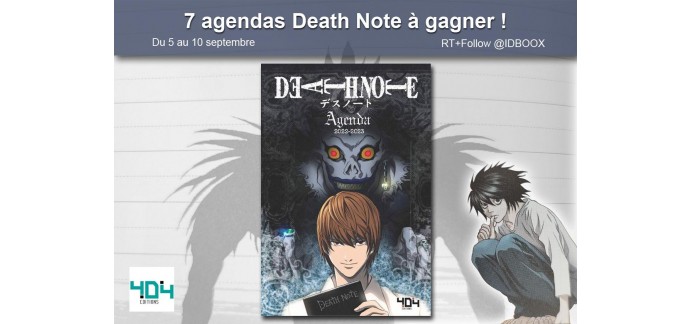 IDBOOX: 7 agendas "Death Note 2022-2023" à gagner