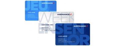 Air France: Cartes de réduction Air France Jeune, Senior ou Week-end à 25€