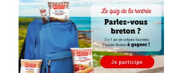 Paysan Breton: 3 lots d'un an de crêpes fourrées à gagner
