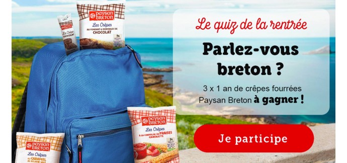 Paysan Breton: 3 lots d'un an de crêpes fourrées à gagner