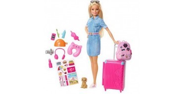 Amazon: Coffret Barbie Voyage avec Poupée et Chien à 15,99€