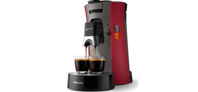 Amazon: Machine à Café à Dosettes SENSEO Philips CSA240/91 Select Eco - Rouge intense  à 69,99€