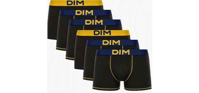 Amazon: Lot de 6 boxers homme Dim Mix and Colors Coton Stretch (Taille 3) à 27,03€
