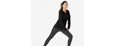 Decathlon: Sweat zippé à capuche Fitness FEMME - 500 Noir à 10€