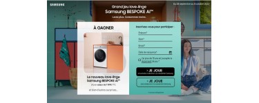 Samsung: 1 lave-linge Samsung Bespoke AI à gagner