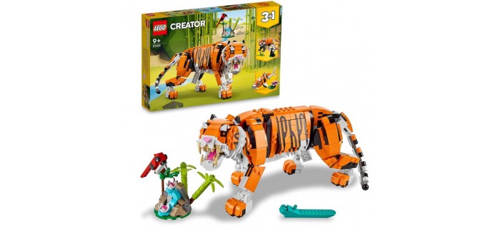 Amazon: Lego Creator 3 en 1 Sa Majesté Le Tigre - 31129 à 36,47€