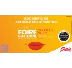 Chérie FM: 2 bons d'achat Carly Paris Upcycling, 5 lots de 2 Invitations pour la Foire d'Automne 2022 à gagner