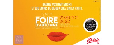 Chérie FM: 2 bons d'achat Carly Paris Upcycling, 5 lots de 2 Invitations pour la Foire d'Automne 2022 à gagner