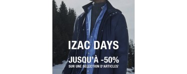 IZAC: Jusqu'à -50% sur une sélection de vêtements homme pendant les IZAC Days