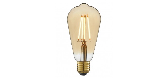 Leroy Merlin: Ampoule led à filament décoratif Edison, E27, blanc chaud, LEXMAN à 1,33€