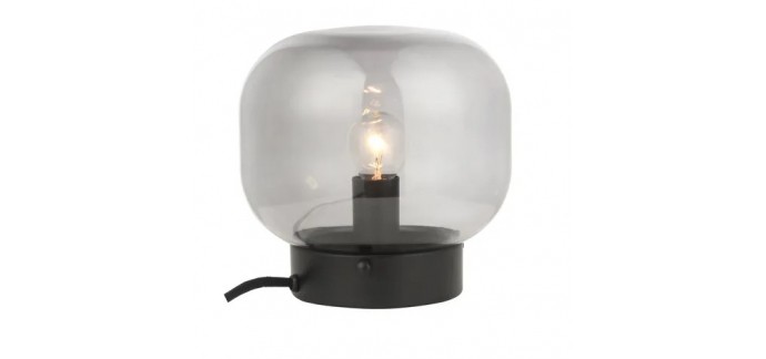 Leroy Merlin: Lampe design INSPIRE Brume E14 - Verre noir / verre fumé à 12,14€