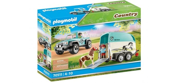 Amazon: Playmobil Country Voiture et van pour poney - 70511 à 33,16€