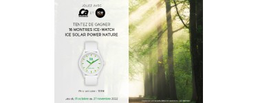 Ça m'intéresse: 16 montres Ice-Watch "Solar Power Nature" à gagner