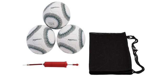 Amazon: Lot de 3 ballons de football niveau professionnel Amazon Basics taille 5 à 18,72€