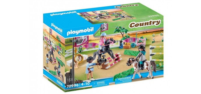 Amazon: Playmobil Country Parcours d'obstacles avec chevaux - 70996 à 23,99€
