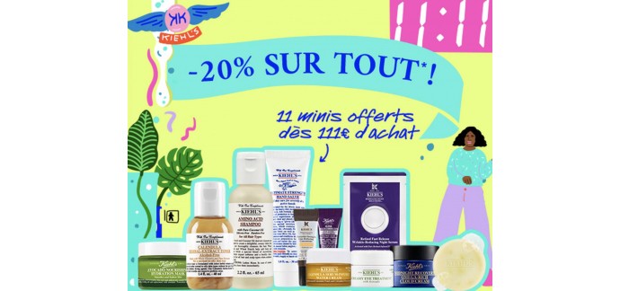 Kiehl's: [Single's Day] -20% + une routine de 11 produits en taille week-end offerts dès 111€ d'achat
