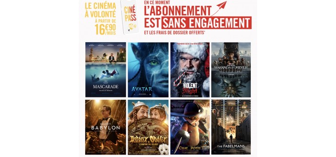 Gaumont Pathé: Cinéma à volonté à partir de 16,90€/mois sans engagement + frais de dossier offerts