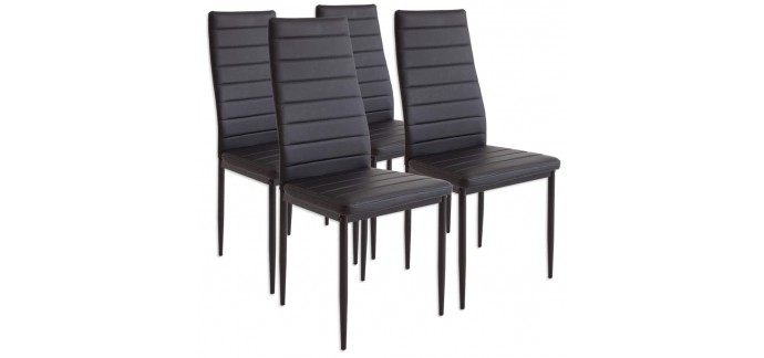 Amazon: Lot de 4 chaises Albatros 2551MILANO Noir à 78,42€