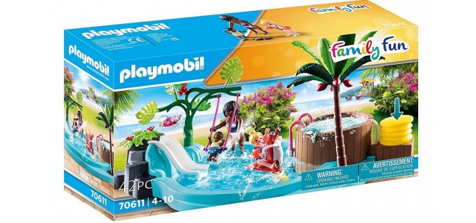 Amazon: Playmobil Family fun Pataugeoire avec bain à bulles- 70611 à 21,19€