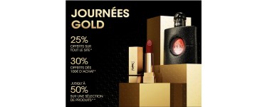 Yves Saint Laurent Beauté: -25% sans minimum sur tout le site, -30% dès 100€ et jusqu'à -50% sur une sélection