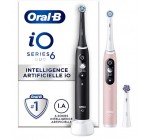 Amazon: Lot de 2 brosses à dents électriques Oral-B iO 6 - Noire Et Rose à 159,99€