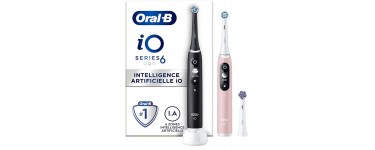 Amazon: Lot de 2 brosses à dents électriques Oral-B iO 6 - Noire Et Rose à 159,99€