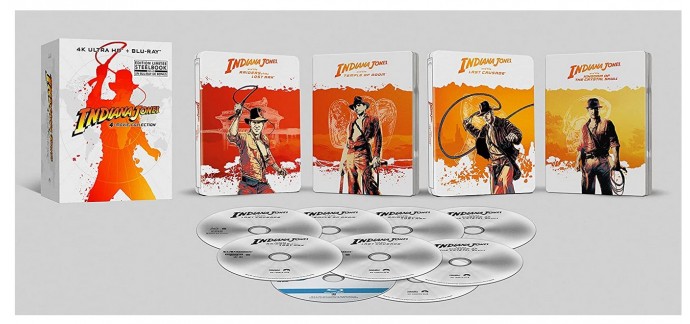 Amazon: Coffret intégrale Indiana Jones Blu-Ray 4K Édition SteelBook limitée à 54,81€