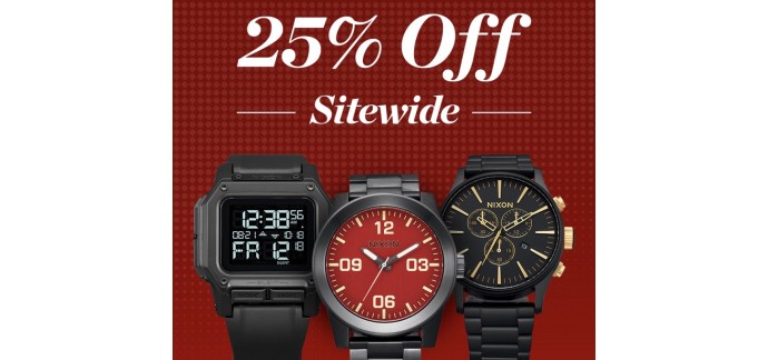 Nixon: 25% de réduction sur tout le site pour Black Friday