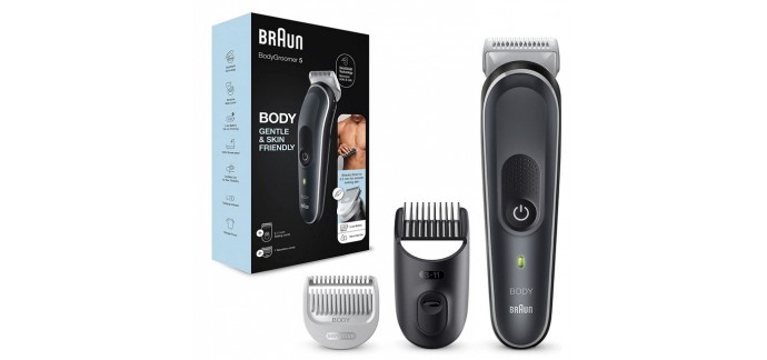 Amazon: Tondeuse pour le corps Braun Body Groomer 5 BG5350 à 36,99€