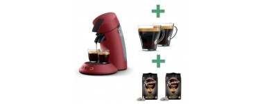 Cdiscount: Machine à café PHILIPS SENSEO Original Plus Rouge + 2 tasses + 2 packs de dosettes à 39,99€