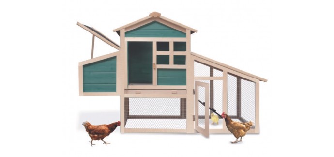Conforama: Poulailler 2 à 4 poules avec enclos et pondoir à 110,99€