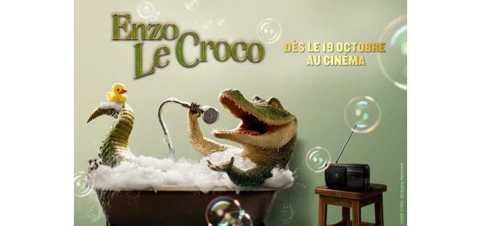 Carrefour: 100 x 2 places de cinéma pour le film "Enzo le crocodile" à gagner