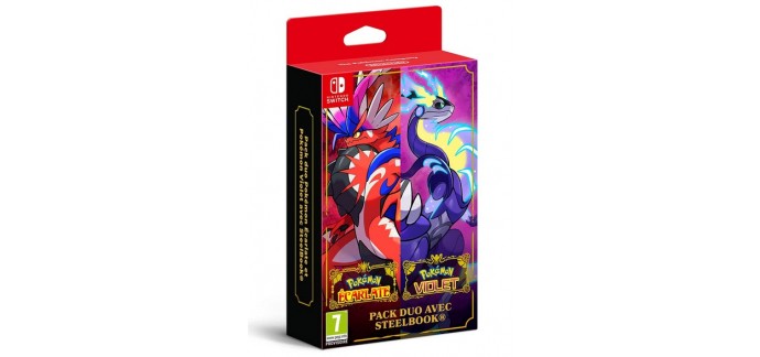 Amazon:  Pack Duo Pokémon Écarlate et Pokémon Violet avec Steelbook à 119,99€