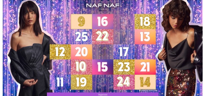 NAF NAF: Calendrier de l'avent : 1 à 5 lots à gagner chaque jour