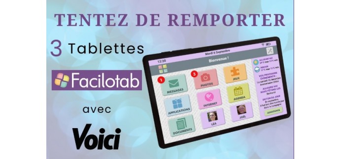 Voici: 3 tablettes Facilotab à gagner