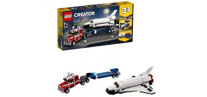 Amazon: LEGO Creator Le transporteur de navette à 39€