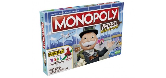 Amazon: Jeu de société Hasbro Monopoly Voyage autour du monde à 10€