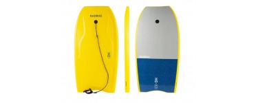 Decathlon: Bodyboard 100 jaune Radbug avec leash poignet à 25€