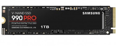 Amazon: Disque SSD interne NVMe M.2 PCIe Samsung 990 Pro MZ-V9P1T0BW - 1 To à 98,99€
