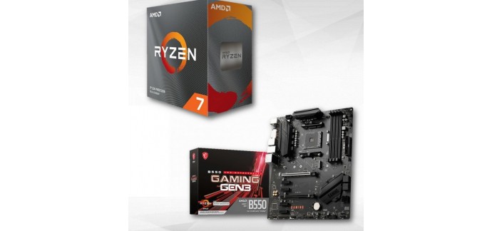 Rue du Commerce: Processeur AMD Ryzen 7 5700X - 4.6/3.4GHz + Carte mère MSI B550 GAMING GEN3 à 329,90€