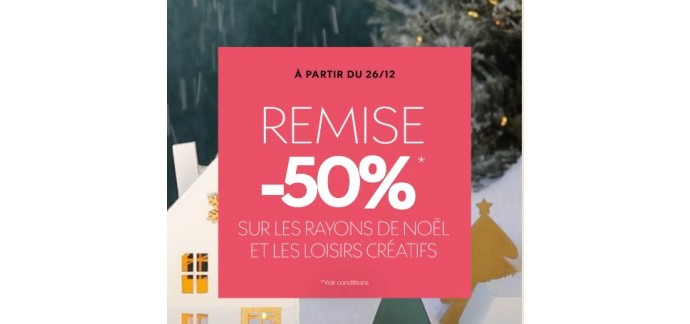 Truffaut: 50% de réduction sur le rayon Noël et Loisirs créatifs