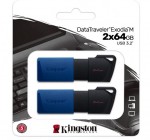 Amazon: Lot de 2 Clés USB 3.2 Kingston DataTraveler Exodia M DTXM - 2x64Go à 9,89€