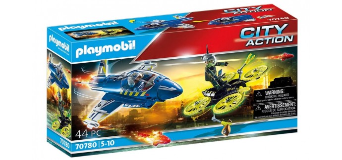 Amazon: Playmobil City Action Jet de Police et Drone - 70780 à 25,35€