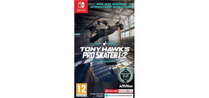 Amazon: Jeu Tony Hawk's Pro Skater 1 & 2 sur Nintendo Switch à 29,99€