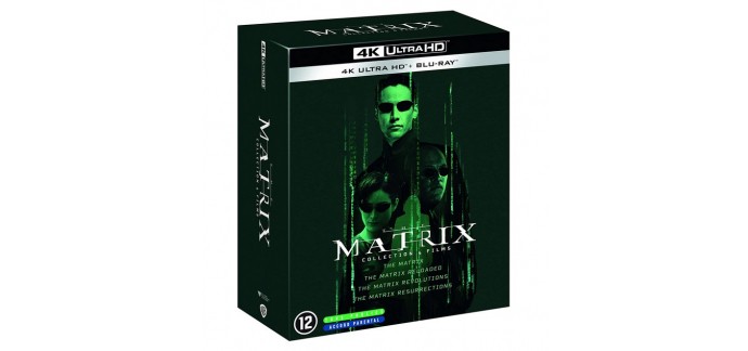 Amazon: Coffret Blu-Ray 4K Ultra HD Matrix - Collection 4 Films à 29,36€
