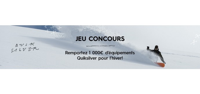 Quiksilver: 1 000€ d’équipements Quiksilver à gagner