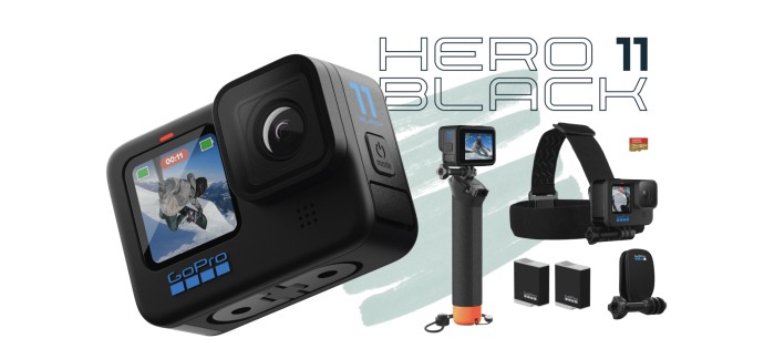 GoPro: Pack caméra sportive GoPro HERO11 Black avec accessoires à 449,98€
