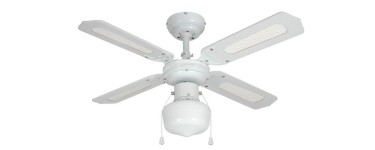 Leroy Merlin: Ventilateur de plafond Barbade INSPIRE - 60W, Blanc canné en solde à 17,16€
